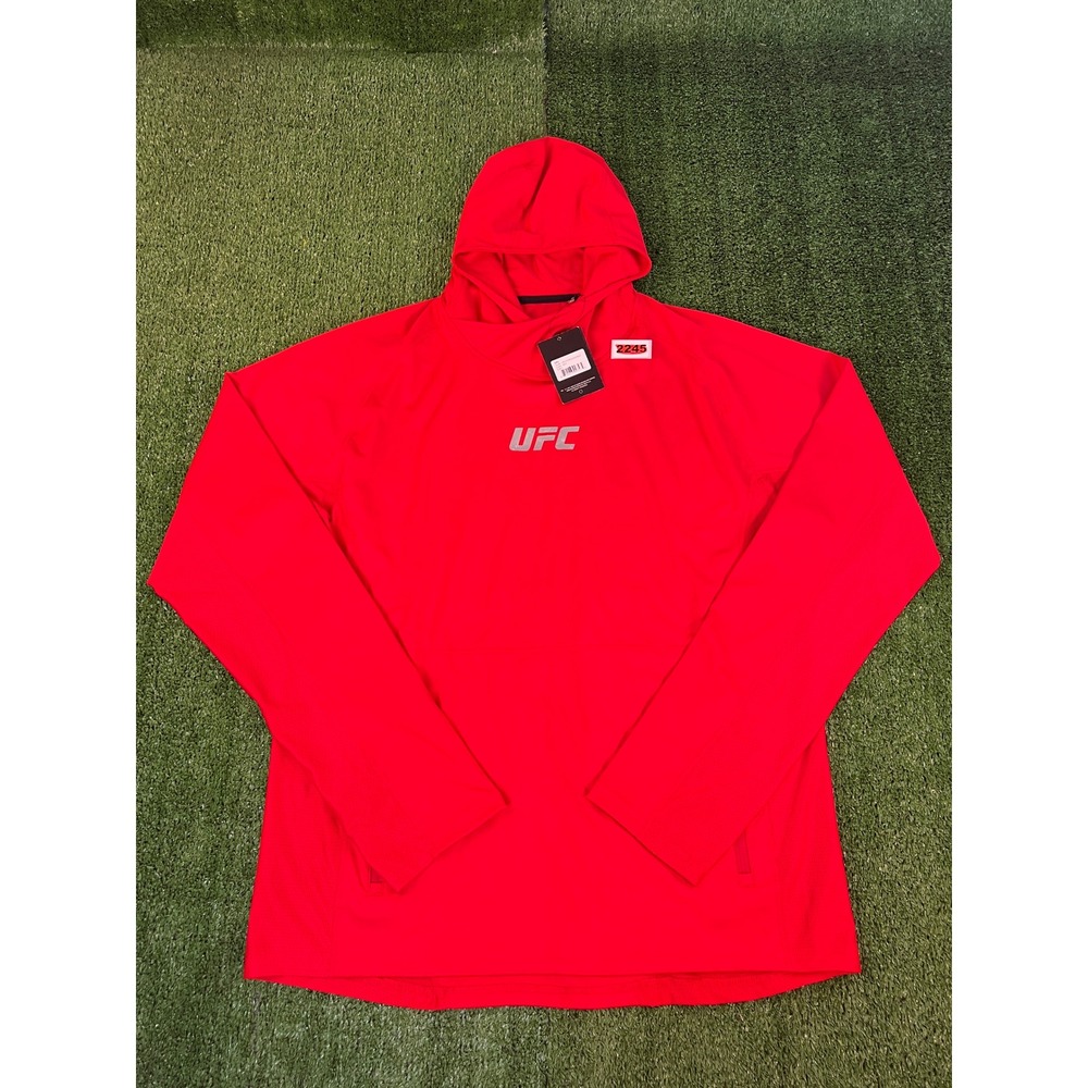 NWT UFC Mens Performance Hoodie Red Pullover Training Sweatshirt Lightweight LG